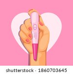 hand hold pregnant test pack... | Shutterstock .eps vector #1860703645