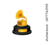 golden gramophone thropy award... | Shutterstock .eps vector #1877762935