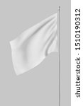 3d rendering of white flag... | Shutterstock . vector #1510190312