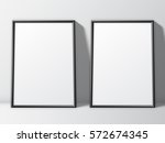 two blank white posters in thin ... | Shutterstock . vector #572674345