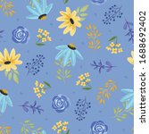 vector handdrawn floral pattern ... | Shutterstock .eps vector #1688692402