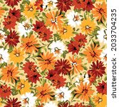 seamless pattern with orange... | Shutterstock .eps vector #2033704235