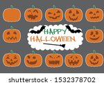pumpkins for halloween kit.... | Shutterstock .eps vector #1532378702