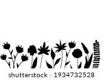 black silhouettes of grass ... | Shutterstock .eps vector #1934732528