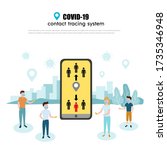covid 19 contact tracing system ... | Shutterstock .eps vector #1735346948