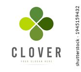 abstract green clover logo four ... | Shutterstock .eps vector #1945159432