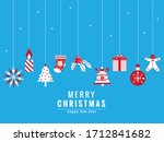 merry christmas title with... | Shutterstock .eps vector #1712841682