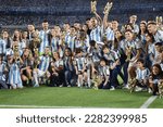 Small photo of Ciudad Autonoma de Buenos Aires, Argentina, 24, March, 2023. Argentina National Team with family after the match between Argentina National Team vs. Panama National Team, friendly match .