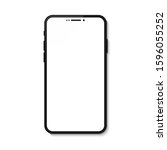 trendy smartphone mockup mobile ... | Shutterstock .eps vector #1596055252