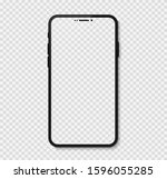 trendy smartphone mockup mobile ... | Shutterstock .eps vector #1596055285