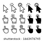 vector hand cursors icons click ... | Shutterstock .eps vector #1663476745