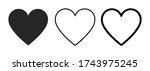 heart icon in 3 types. heart... | Shutterstock .eps vector #1743975245
