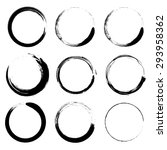 vector set of grunge circle... | Shutterstock .eps vector #293958362