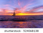 Ocean Sunset Sailboat...