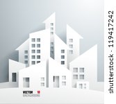 abstract 3d paper buildings | Shutterstock .eps vector #119417242