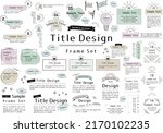 simple and easy title design... | Shutterstock .eps vector #2170102235