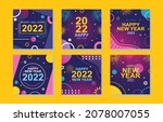 happy new years 2022 poster. 6... | Shutterstock .eps vector #2078007055