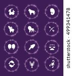 vector sparkle icon set. zodiac ... | Shutterstock .eps vector #499341478