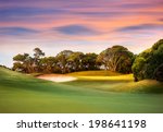 Golf Course At Sunset