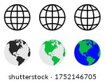 globe earth vector icons set.... | Shutterstock .eps vector #1752146705