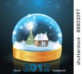 crystal snow globe with small... | Shutterstock .eps vector #88803097