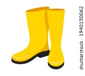 Yellow High Clean Rubber Boots. ...