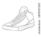 shoes sneaker outline drawing... | Shutterstock .eps vector #1895937265