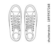 shoes sneaker outline drawing... | Shutterstock .eps vector #1895937268