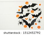 halloween background with paper ... | Shutterstock . vector #1512452792