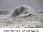 Small photo of Huge Waves during a powefull storm at Hartlepool, County Durham. England, UK.