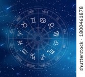 astrology wheel with zodiac... | Shutterstock .eps vector #1800461878