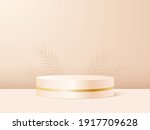 product podium in beige pastel... | Shutterstock .eps vector #1917709628