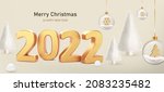 happy new year 2022. numbers... | Shutterstock .eps vector #2083235482