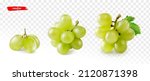 Set Of Green Grape Isolated On...