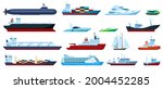 Flat Sea Boats. Cruise  Cargo...