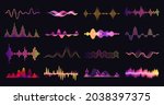 colorful sound waves  abstract... | Shutterstock .eps vector #2038397375