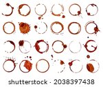 coffee stains  cup ring... | Shutterstock .eps vector #2038397438