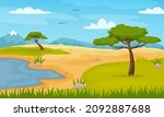 cartoon african savannah... | Shutterstock .eps vector #2092887688