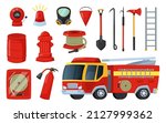 cartoon firefighter equipment... | Shutterstock .eps vector #2127999362