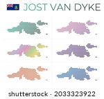 Jost Van Dyke Dotted Map Set....