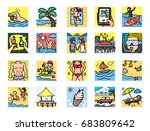 beach icons   stock vector | Shutterstock .eps vector #683809642