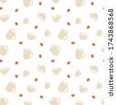seamless pattern with coffee... | Shutterstock .eps vector #1743868568