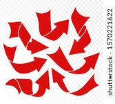 set of red flat twisted arrows... | Shutterstock .eps vector #1570221622
