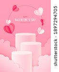 happy valentines day card with... | Shutterstock .eps vector #1897294705