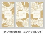 banner set of golden patterns... | Shutterstock .eps vector #2144948705