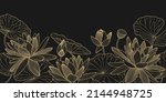 gold lotus vector background.... | Shutterstock .eps vector #2144948725