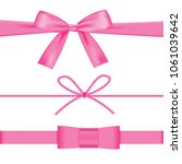 pink bow with ribbons set... | Shutterstock .eps vector #1061039642