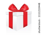 red gift box isolated on a... | Shutterstock .eps vector #1111210448