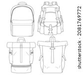 Set Of Backpack Outline Drawing ...