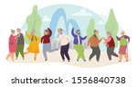 old people dance flat vector... | Shutterstock .eps vector #1556840738